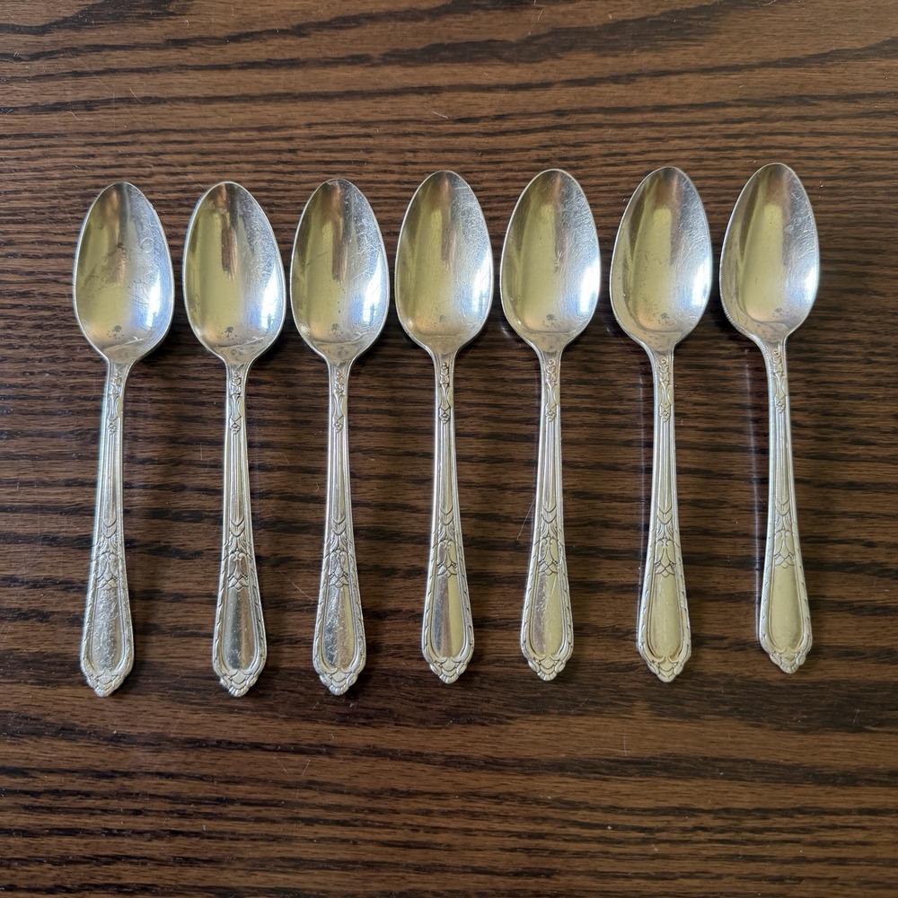 Vtg HOLMES & EDWARDS 1932 Masterpiece Silverplate Teaspoons Set Of 7